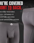 Brushed Nylon 28in Leggings Leggings V Fly 1pk Gray