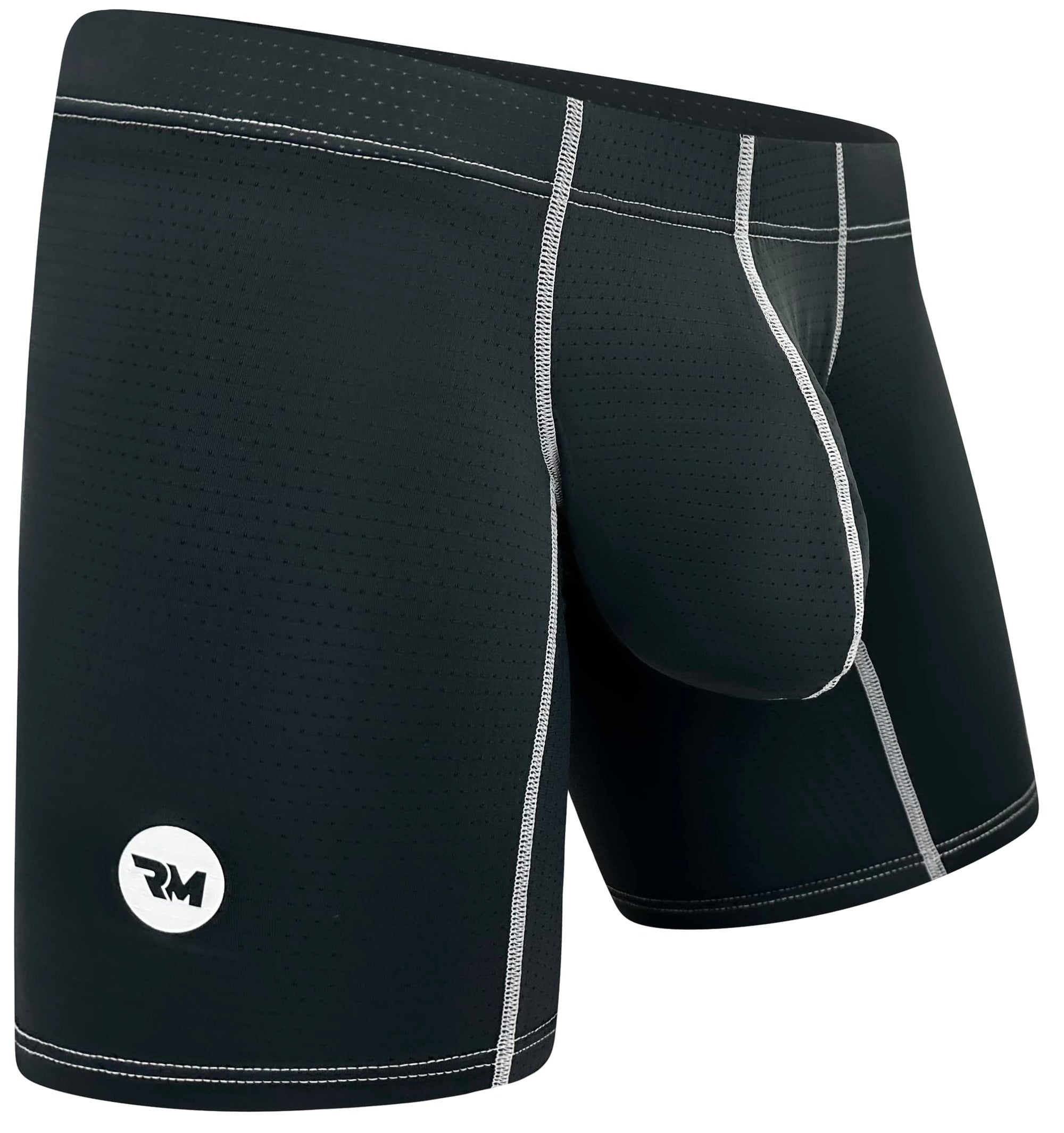 Men's black long-leg boxer brief