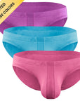 Modal 0in Ares Ascent Low-Rise Bikini Briefs No Fly 3pk Light Red/Mulberry/Sky Blue
