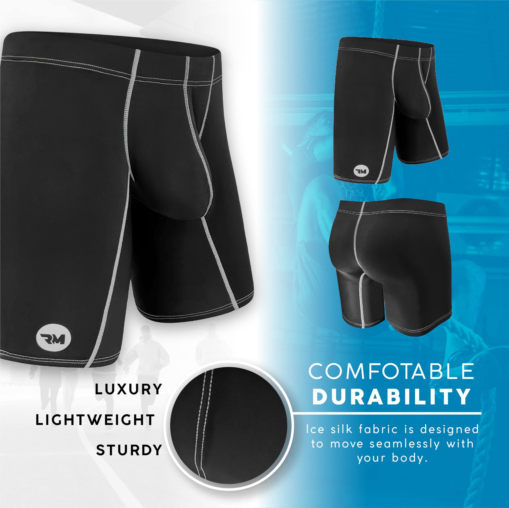 Long-leg boxer briefs in black