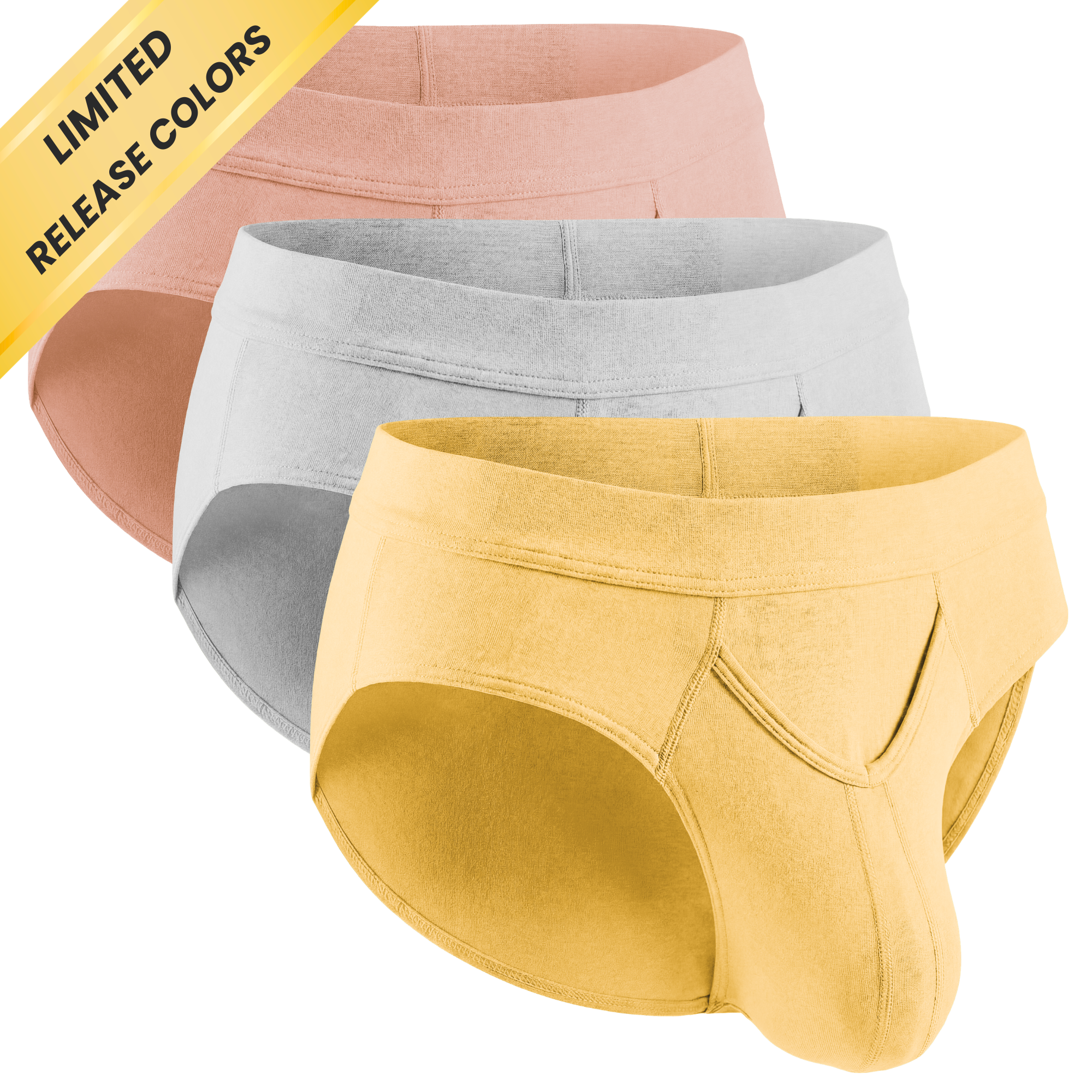 Bóxers Modal 0in con bragueta en V 3 unidades Glaseado limón/Nube Nimbus/Polvo durazno