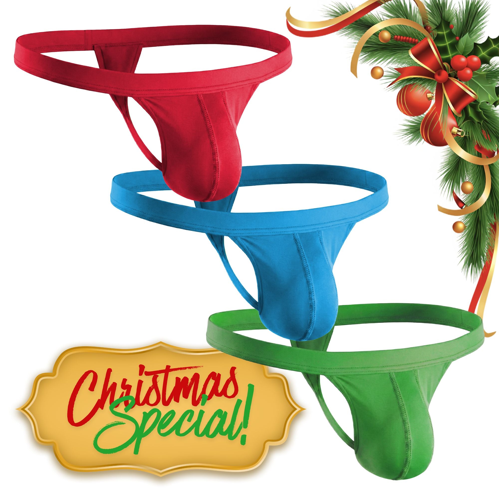 Modal 0in Thong No Fly 3pk Green/Red/Blue