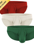 Nylon 0in Low-Rise Bikini Briefs No Fly 3pk Crimson/Green/Bone