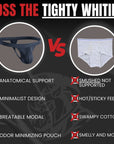 RMAC.STORE comparison chart: Anatomical support and breathable modal vs. standard cotton briefs.