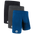 Nylon 6in Boxer Briefs No Fly 3pk Black/Blue/Gray